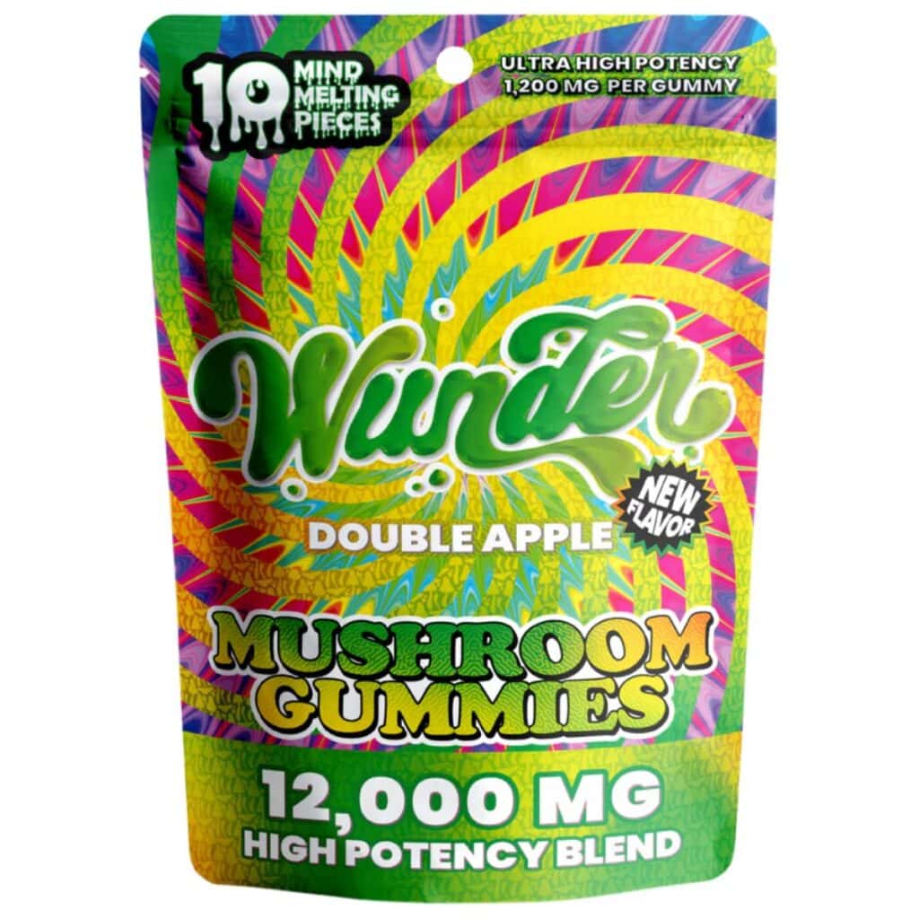 Wunder High Potency Mushroom Gummies Double Apple And Strawnana