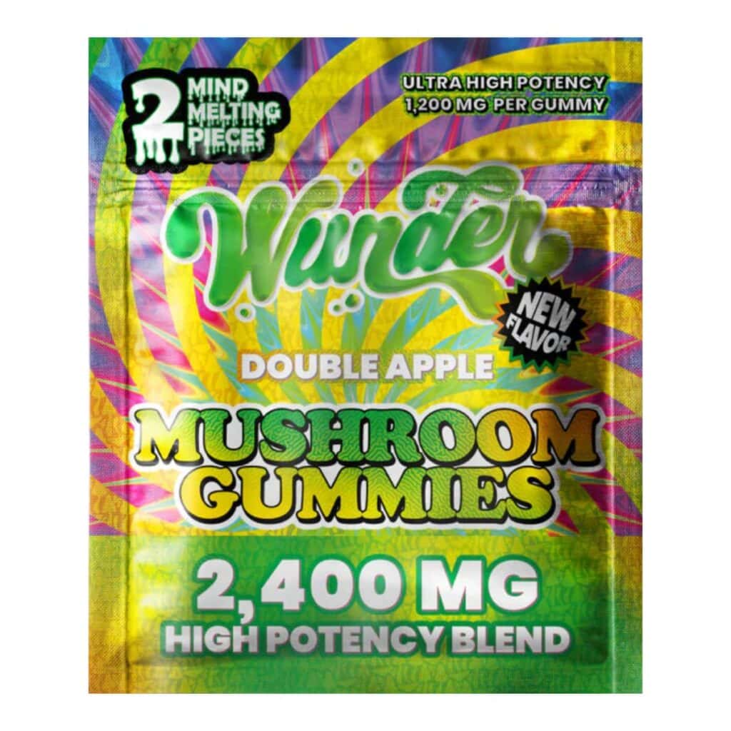 Wunder High Potency Mushroom Gummies Double Apple And Strawnana